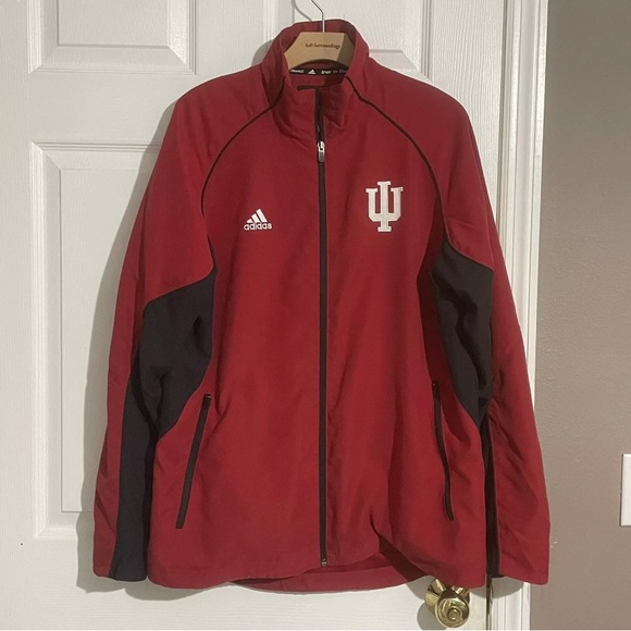 adidas Other - Adidas INDIANA HOOSIERS Climaproof Jacket Mens Small Full Zip Embroidered Red